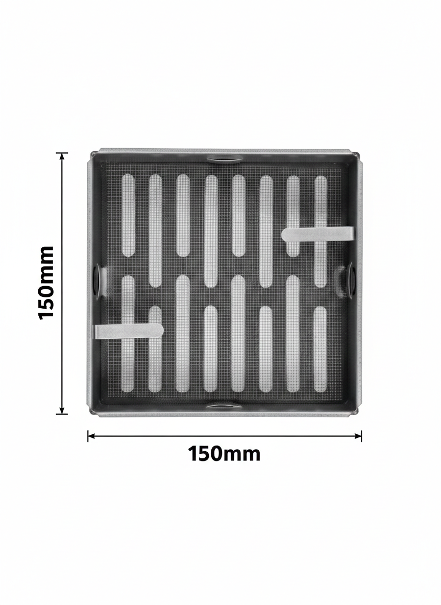 Kratka wentylacyjna zewnętrzna 14x14 prosta z ramką