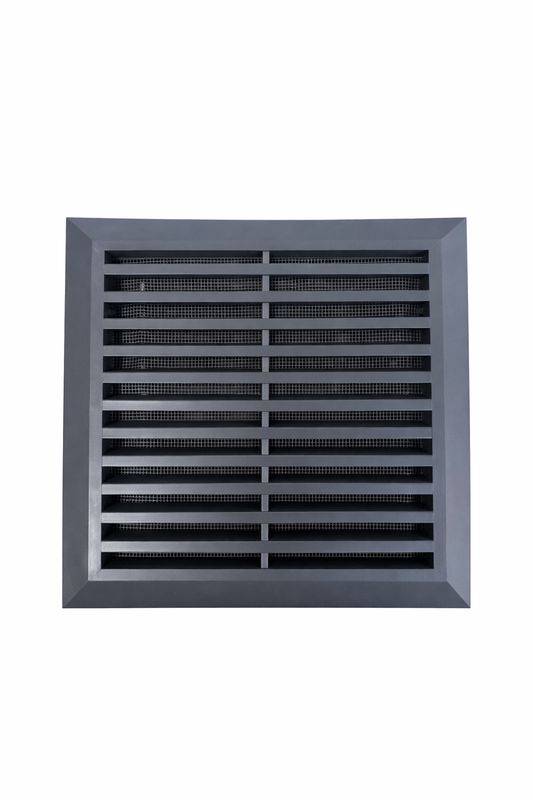 Kratka wentylacyjna 14x14cm skośna plastik z siatką