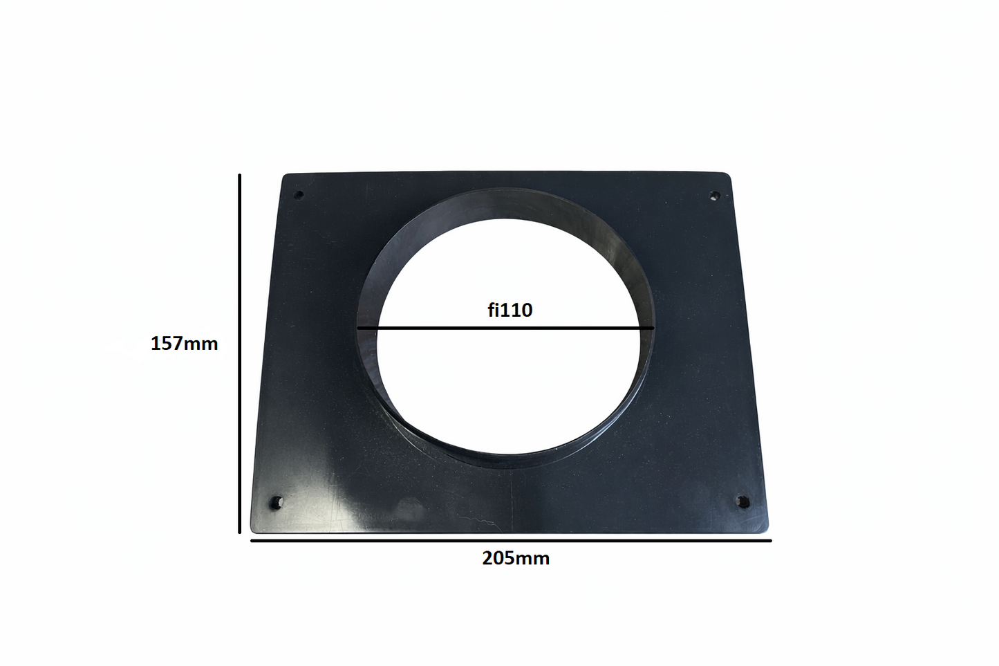 Redukcja kominowa wentylacyjna płaska 205x157mm fi 110mm